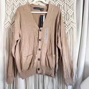 Oscar de la Renta 100% Cotton Tan Cardigan – Men’s Size XL, NWT